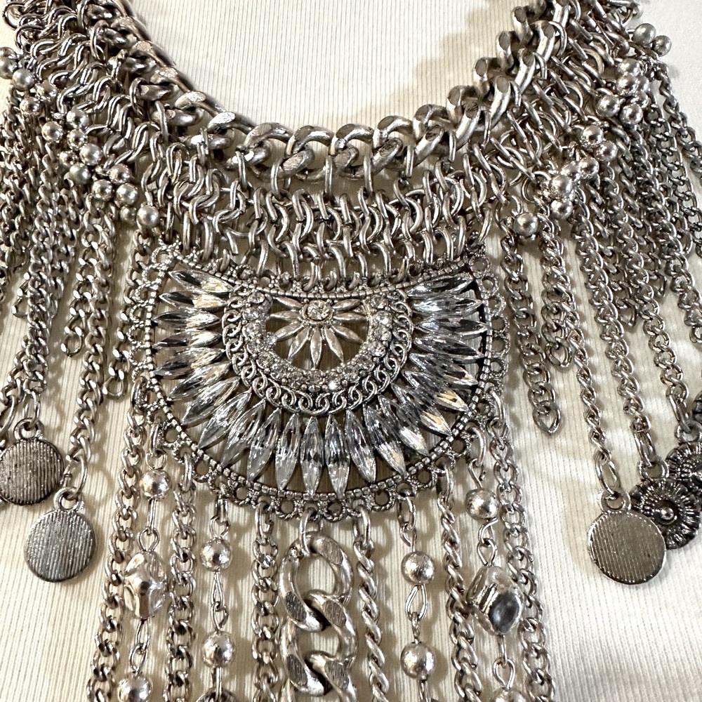 Stunning Silver Statement Necklace - image 3